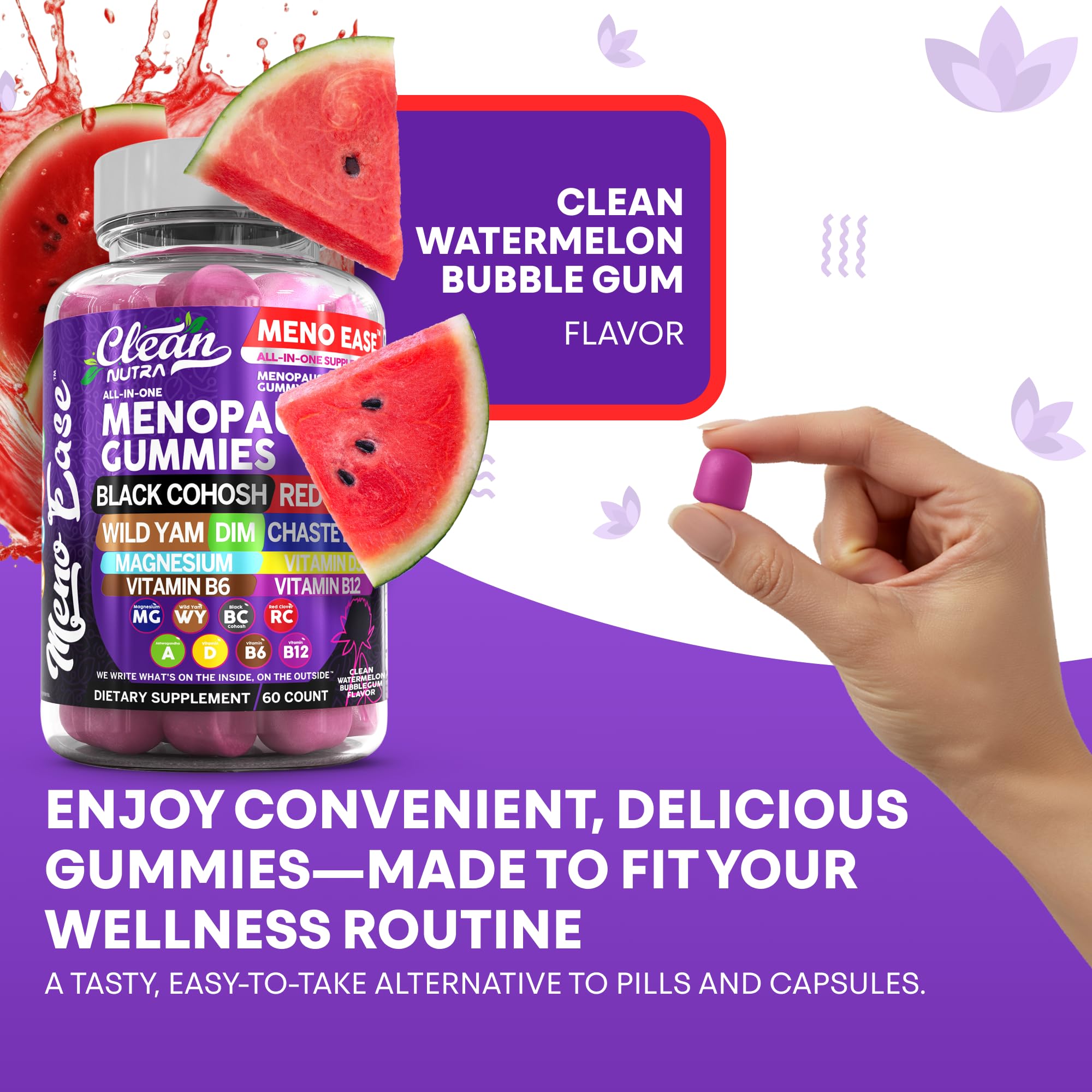 Clean Nutraceuticals vitamin B12 bottle suggests energy and mood balance.