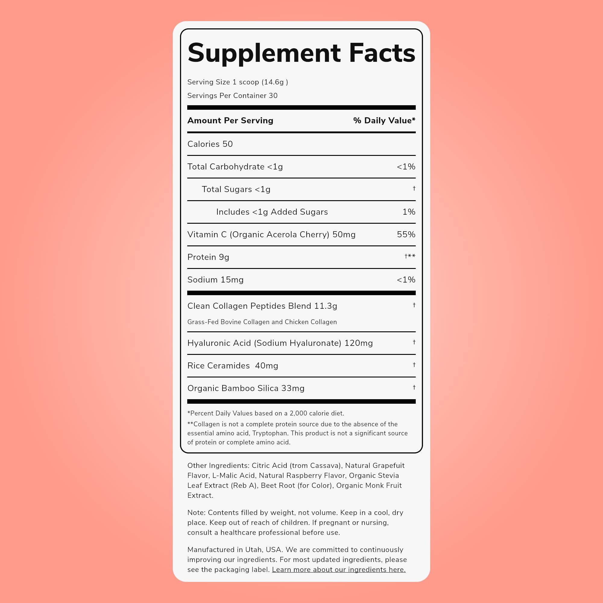 Clean Simple Eats Beauty Blend scoop ready to measure for easy daily use