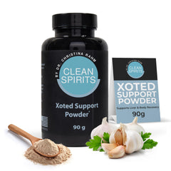 Clean Spirits Xoted bottle being poured for quick hangover support.