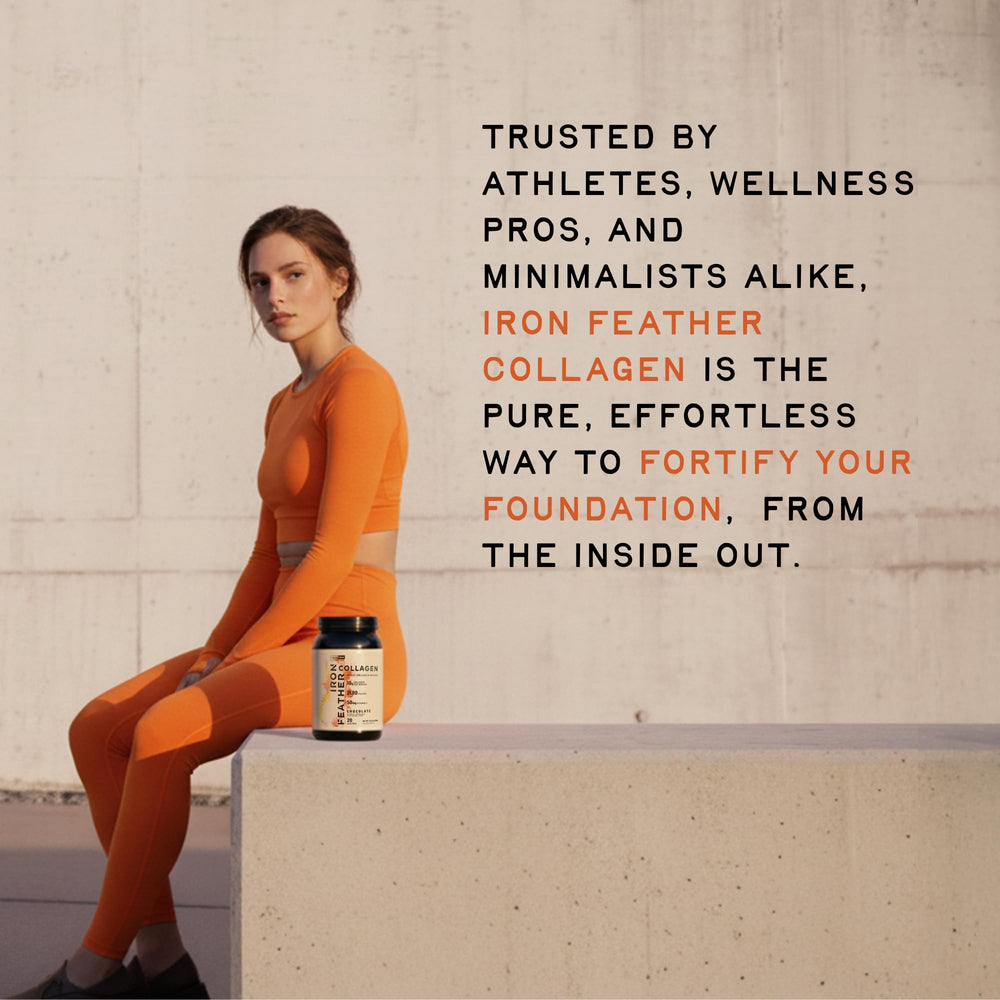 Active lifestyle moment post-workout with Iron Feather recovery.