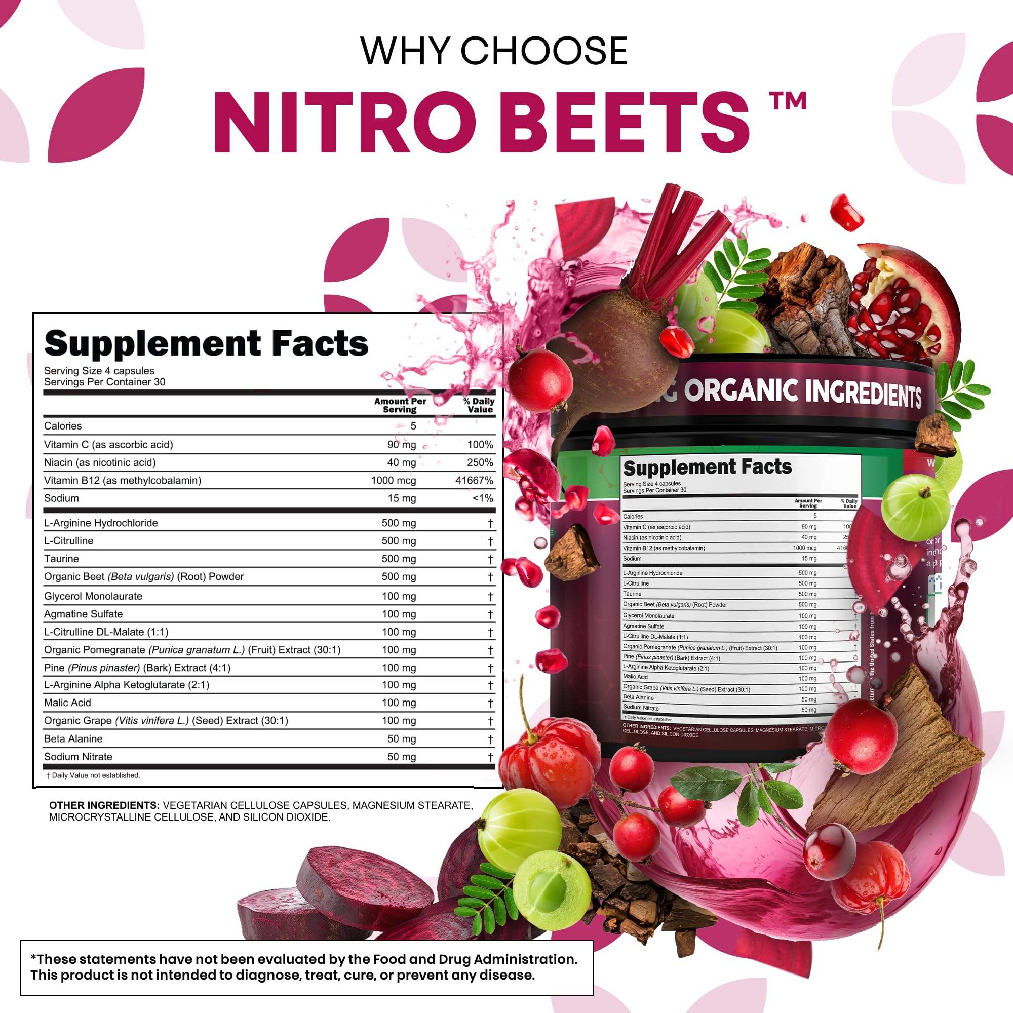 Clean Nutra Grape Seed Extract graphic suggests cardiovascular-friendly antioxidants