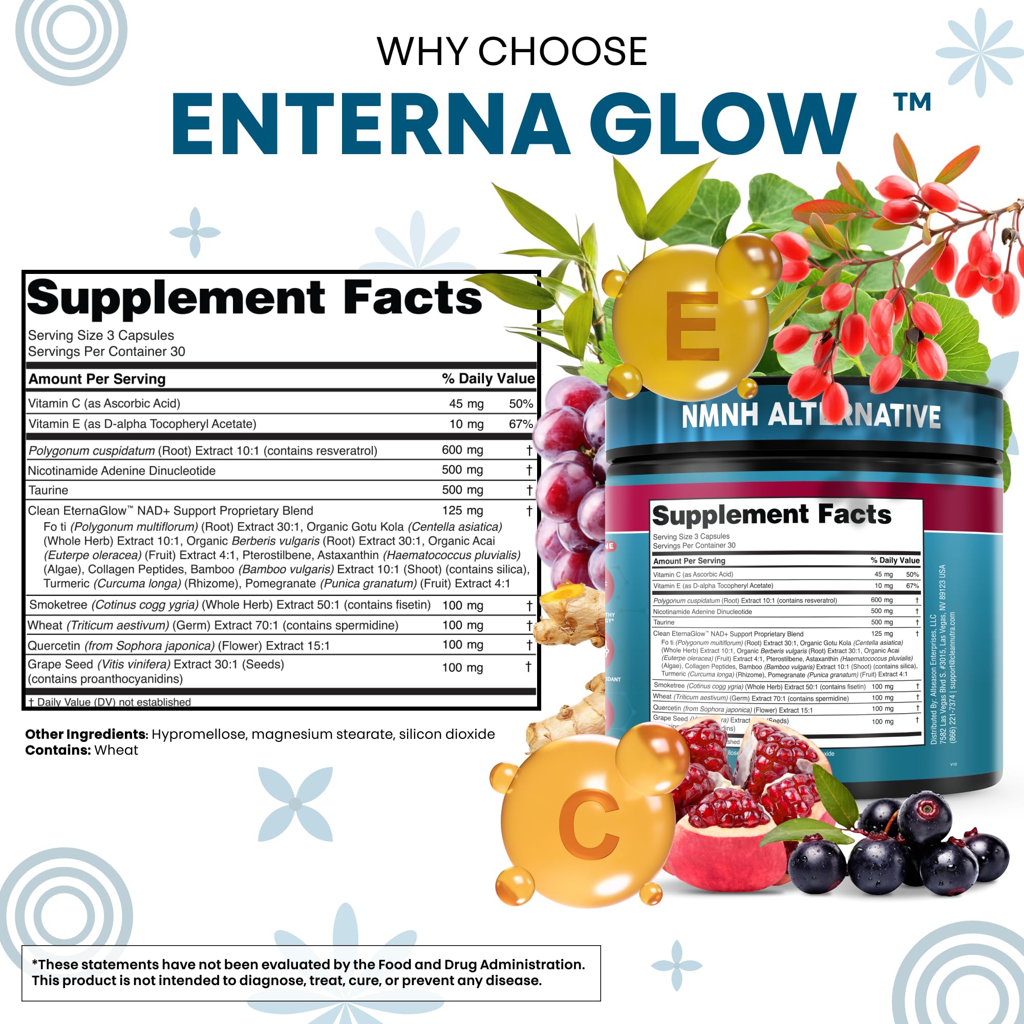 Berberine and quercetin capsules by Clean Nutraceuticals supporting metabolic considerations.