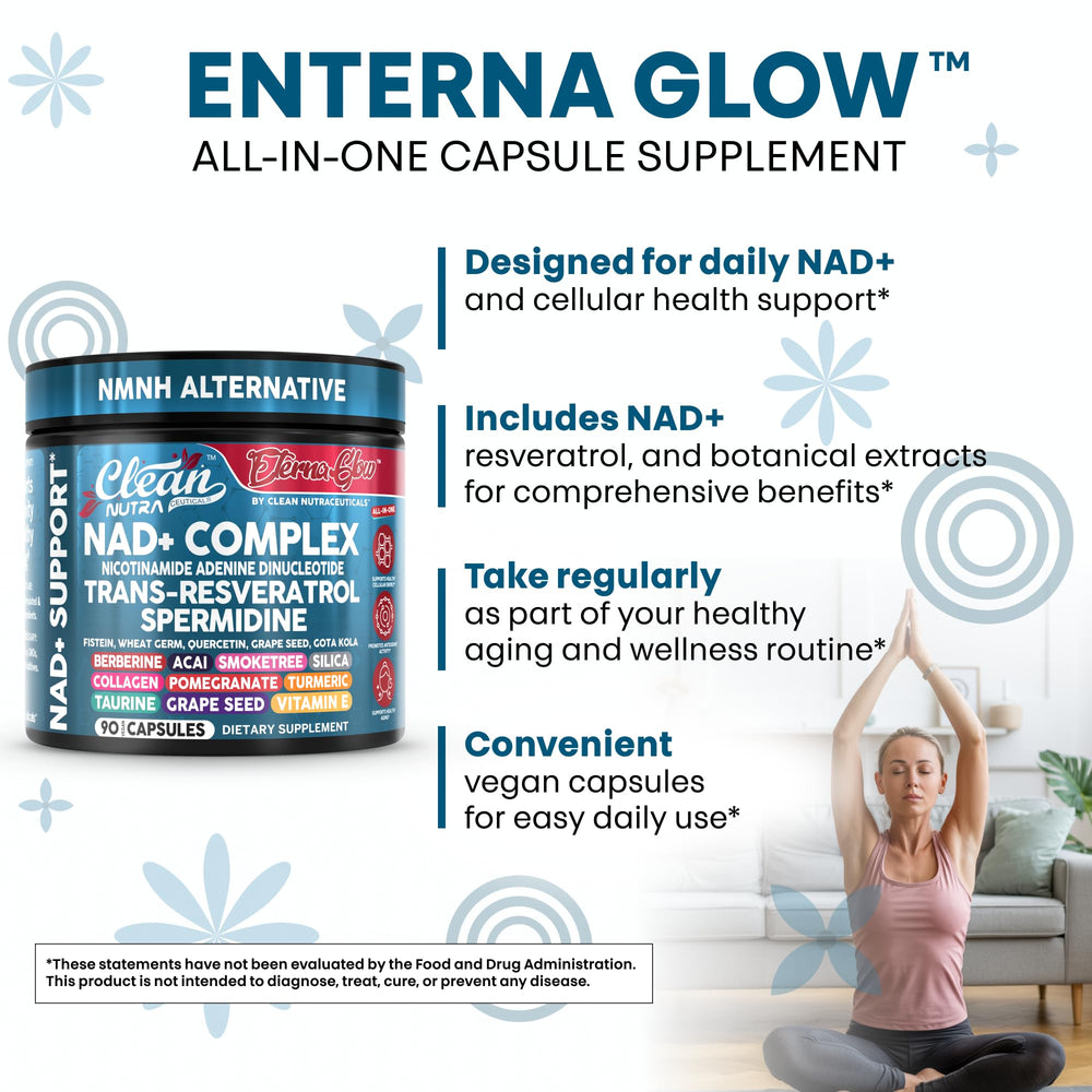 Collagen and silica hydrate skin; Clean Nutraceuticals bottle visual.