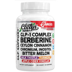 Clean Nutraceuticals Glunexa berberine bottle pour showing label and blend benefits