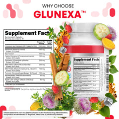 Glunexa bitter melon capsules image underscoring botanical blend