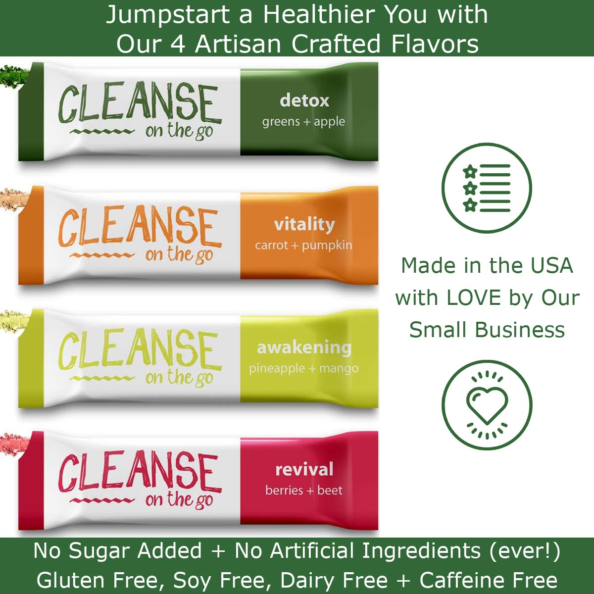 CLEANSE on the go Vitality carrot pumpkin packet ready to blend for a vibrant day