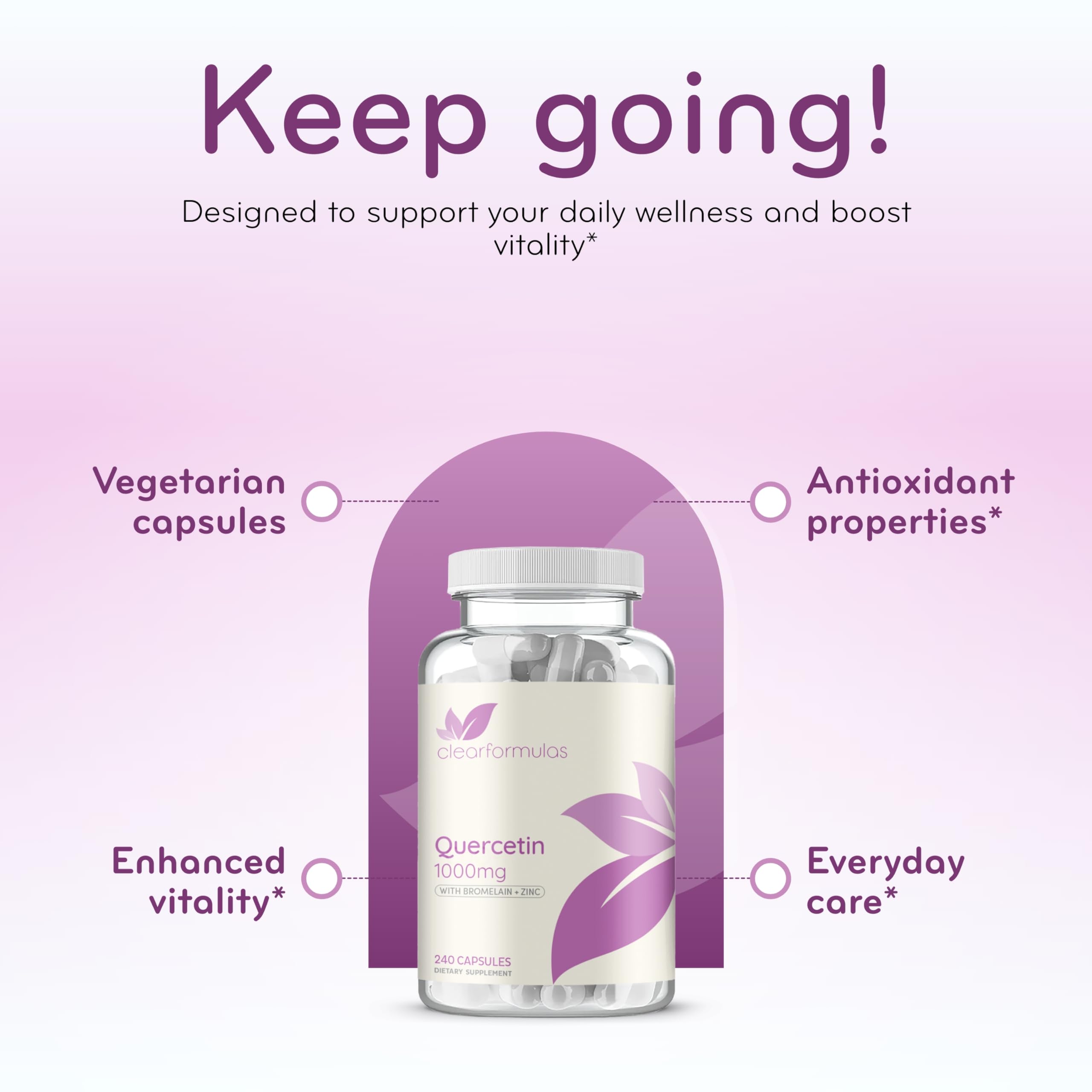 Clear Formulas bottle cap seal emphasizes freshness and quality.