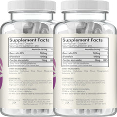 Label detail on Clear Formulas bottle highlighting quality standards