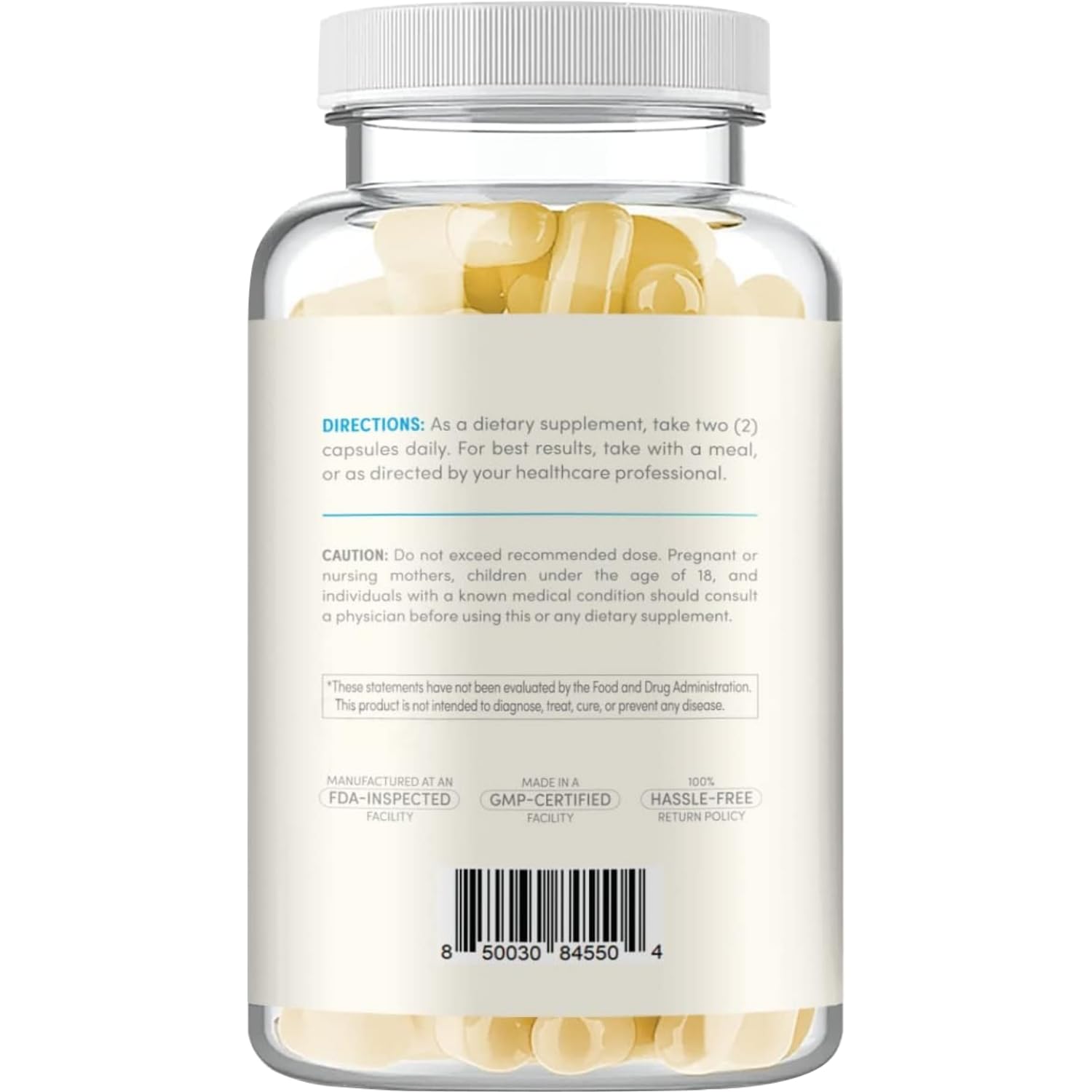 Close-up of Clear Formulas CoQ10 capsules showing easy swallow design