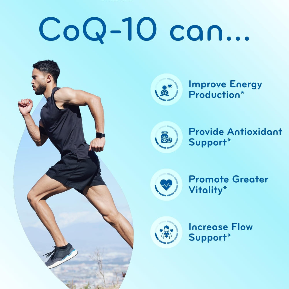 Clear Formulas CoQ10 packaging on a desk for everyday use