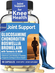 Clear Probiotics glucosamine sulfate bottle supports joint comfort and mobility.