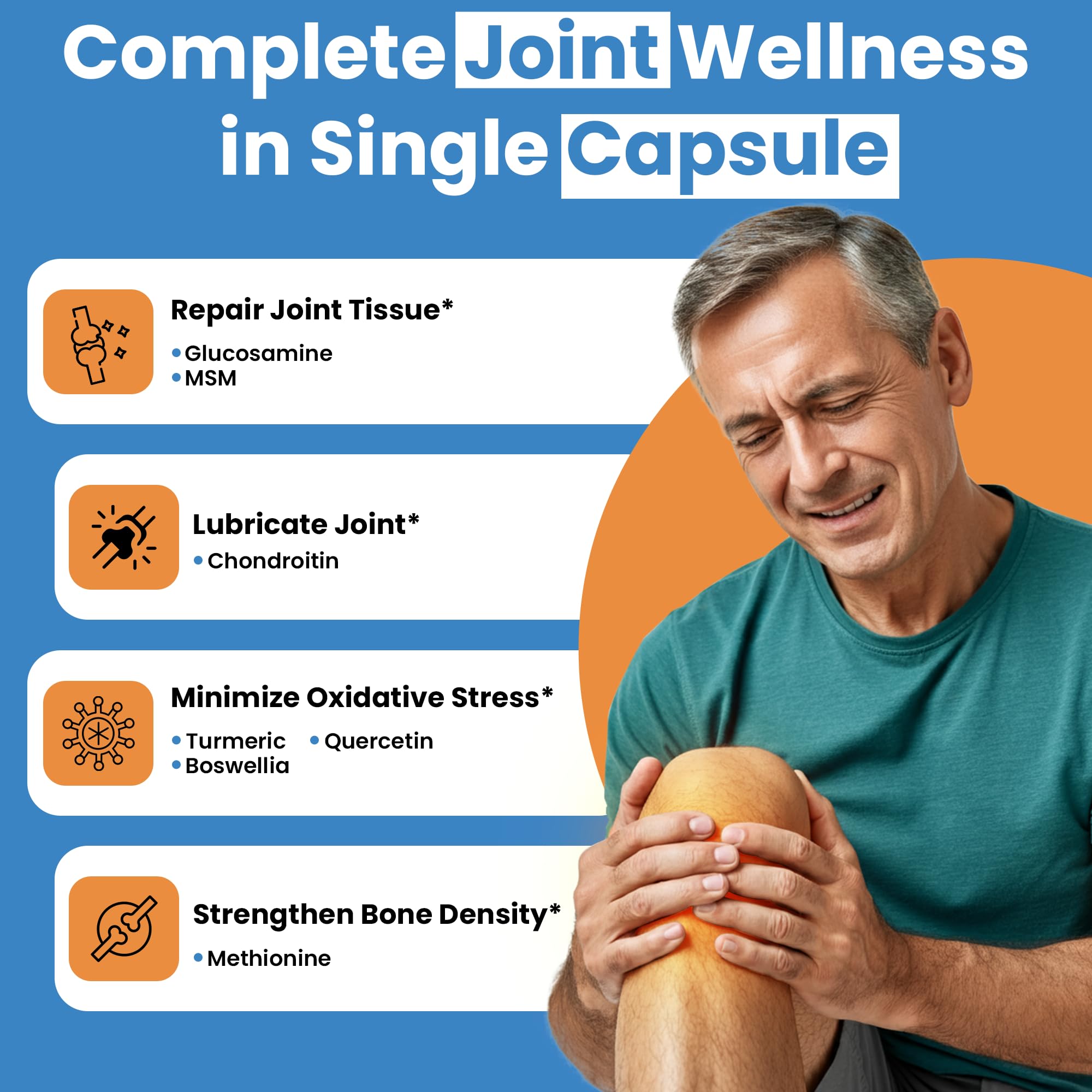 Clear Probiotics MSM turmeric boswellia capsules support daily mobility.