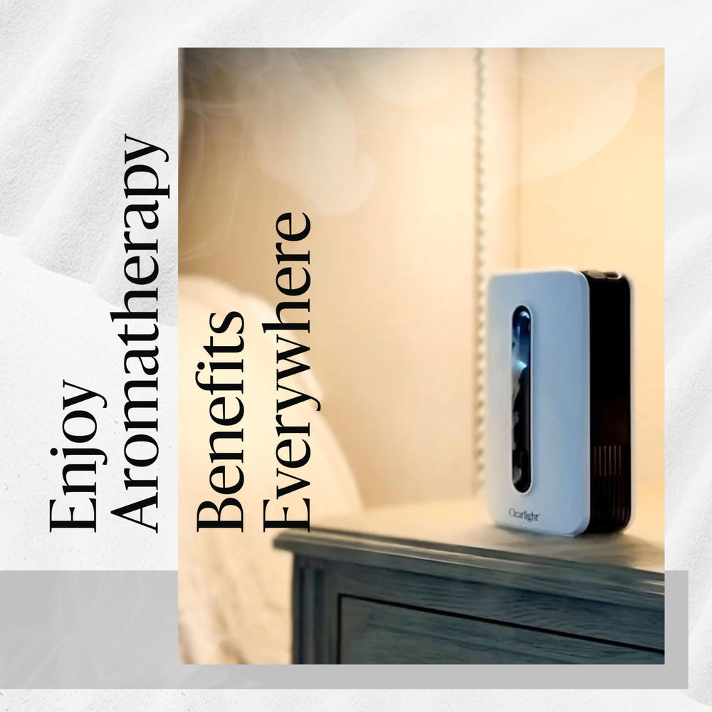 Clearlight diffuser supports yoga or meditation ambiance with aromatherapy