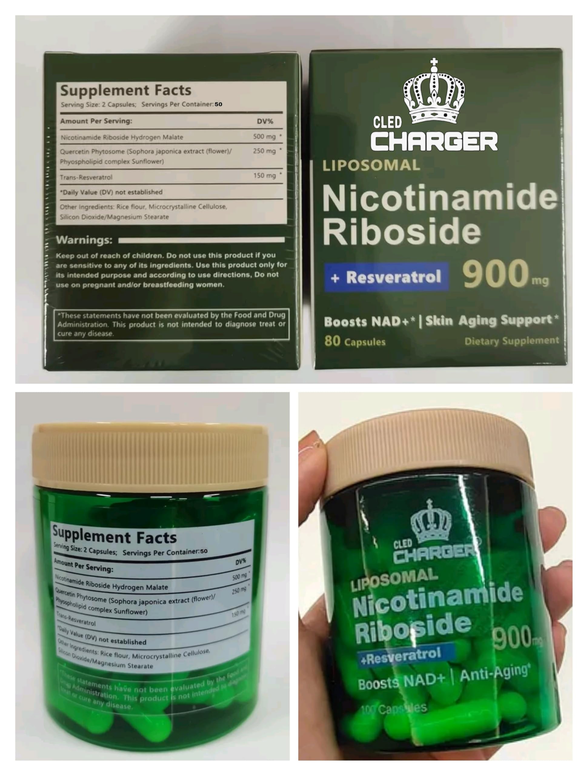 NAD+ purity label emphasizes GMO-free and clean formulation by Cled Charger