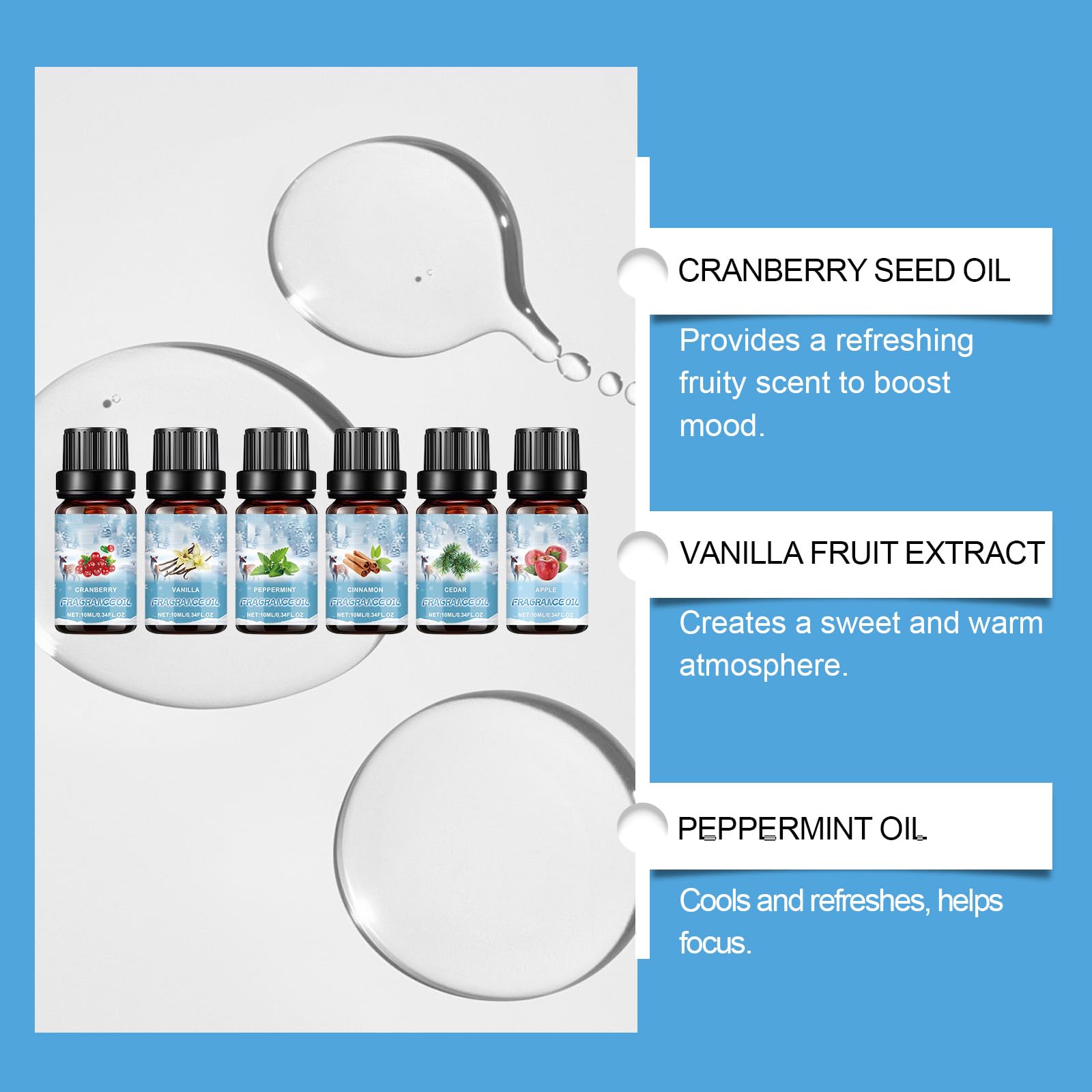 CleJoy peppermint scent boosts fresh diffuser notes with a bright, uplifting feel.