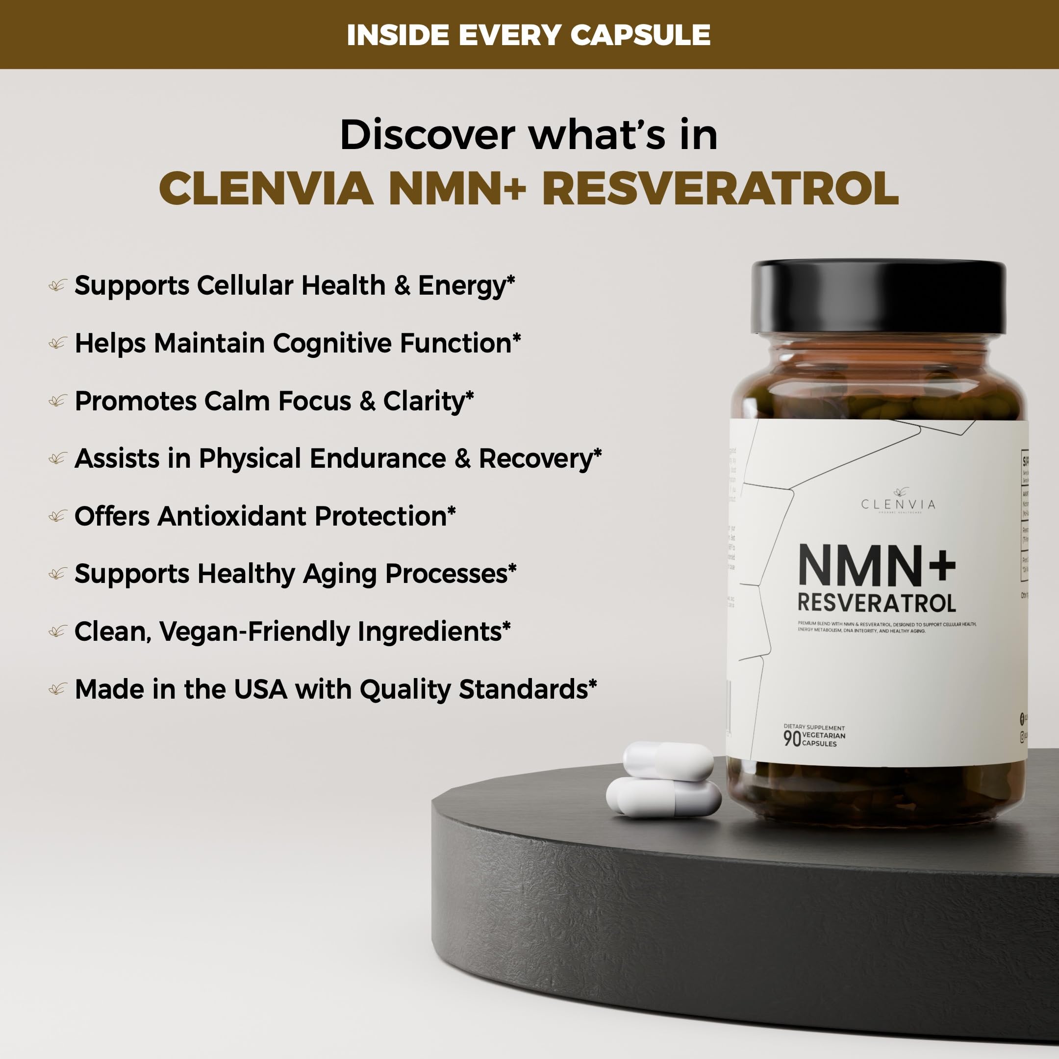 CLENVIA vegan capsules reflect a clean label and plant-based ingredients.