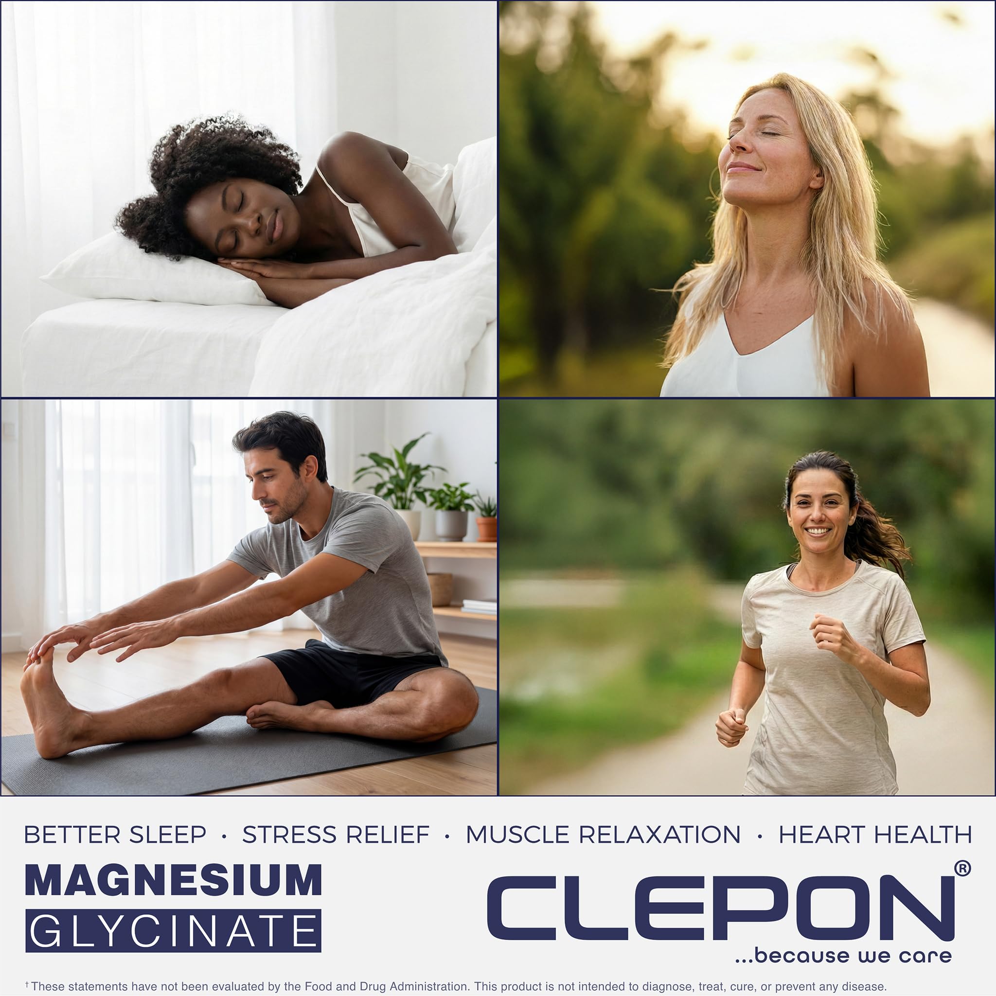 Vegan CLEPON Magnesium Glycinate capsules suitable for non-GMO lifestyles.