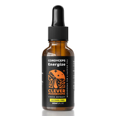 Clever Mushrooms Cordyceps tincture bottle for natural energy and daily endurance