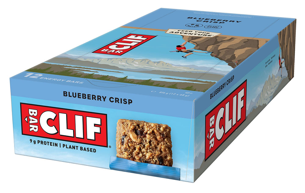 CLIF Bar Blueberry Crisp pack image, on-the-go energy snack for active days.