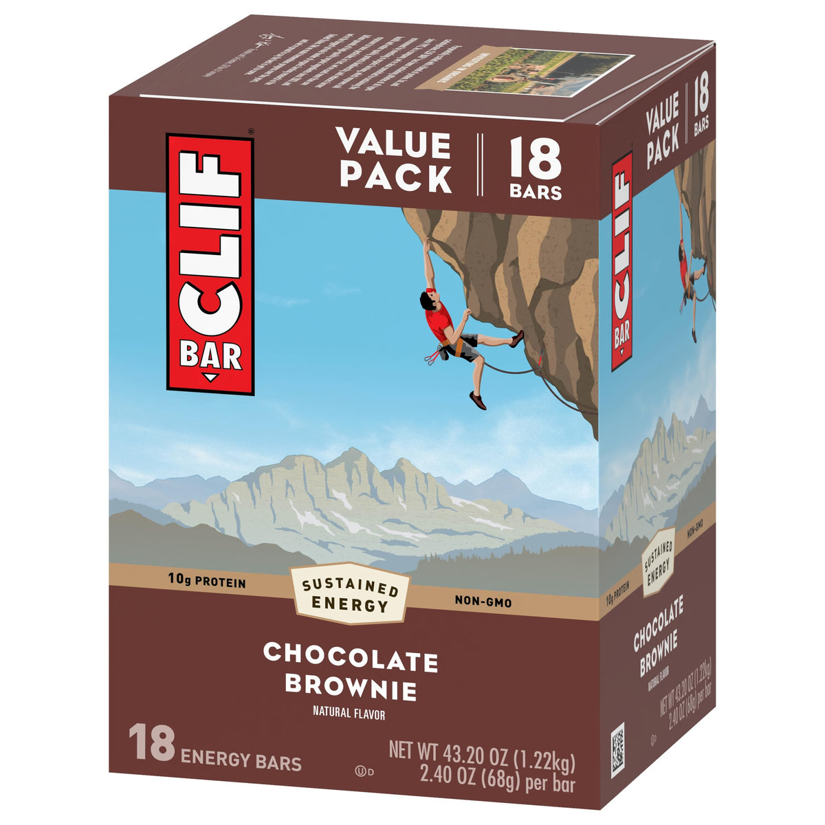 CLIF Bar Chocolate Brownie close-up shows rich texture for a tasty energy boost.