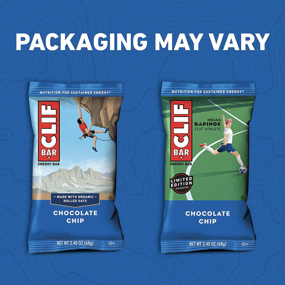 CLIF Bar Chocolate Chip bite close-up showing chewy texture and flavor