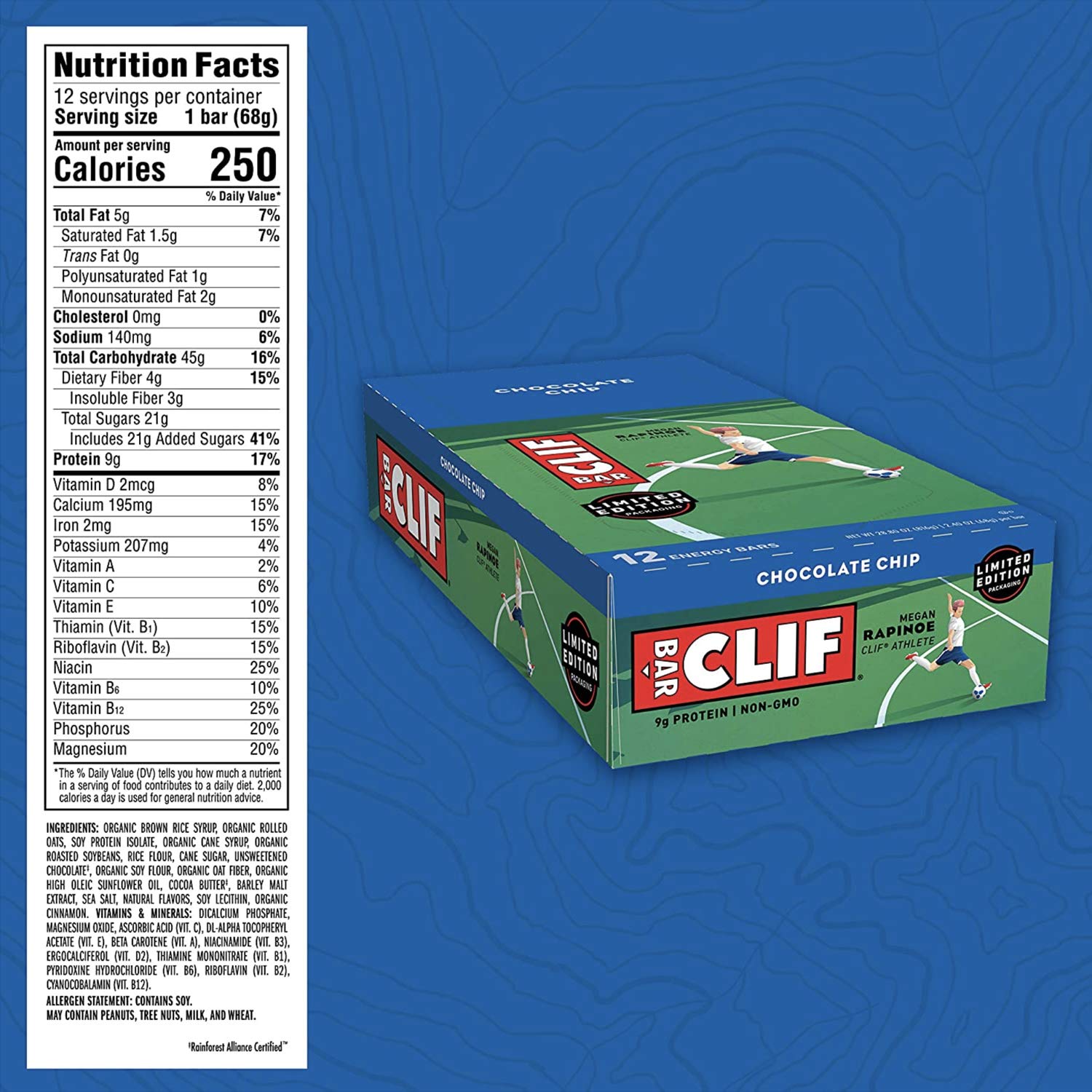 CLIF Bar Chocolate Chip on trail during cycling