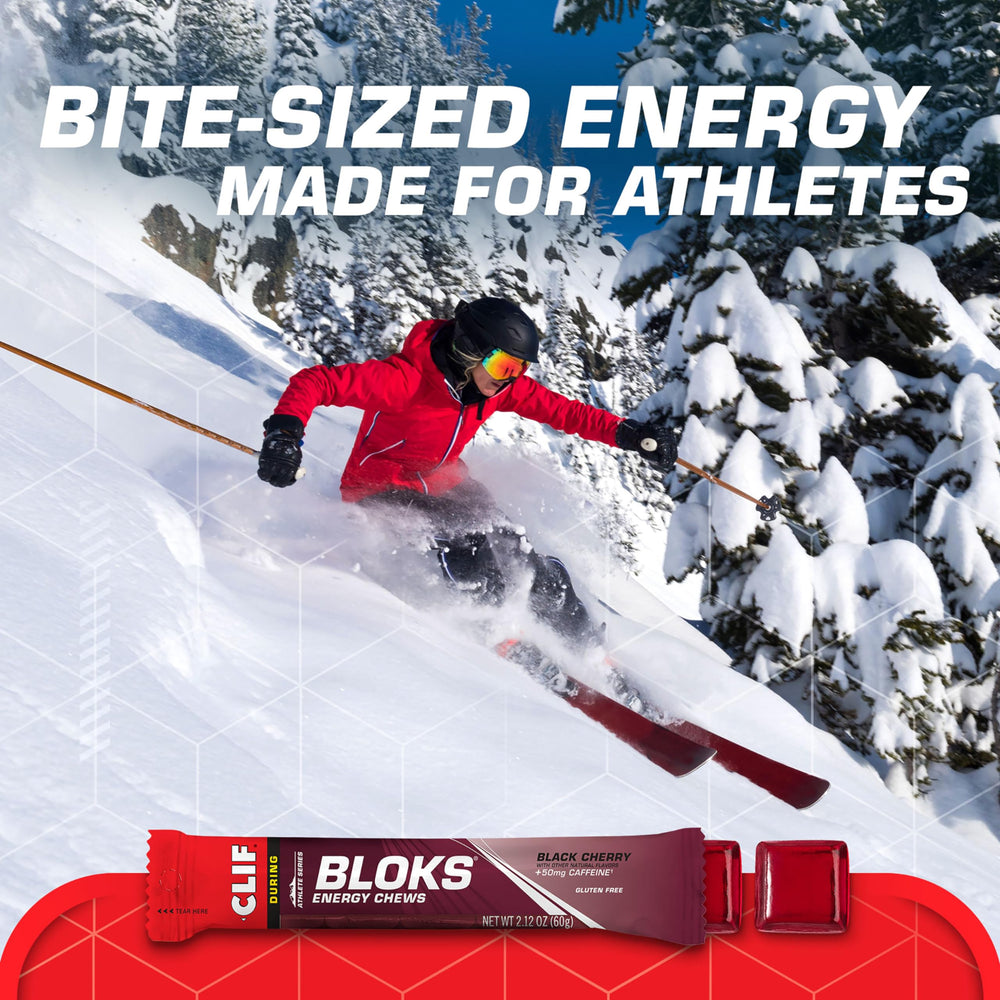 CLIF BLOKS logo closeup emphasizes trusted plant-based energy choice.
