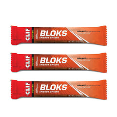 Clif Bloks Orange energy chews packet for on-the-go fueling.