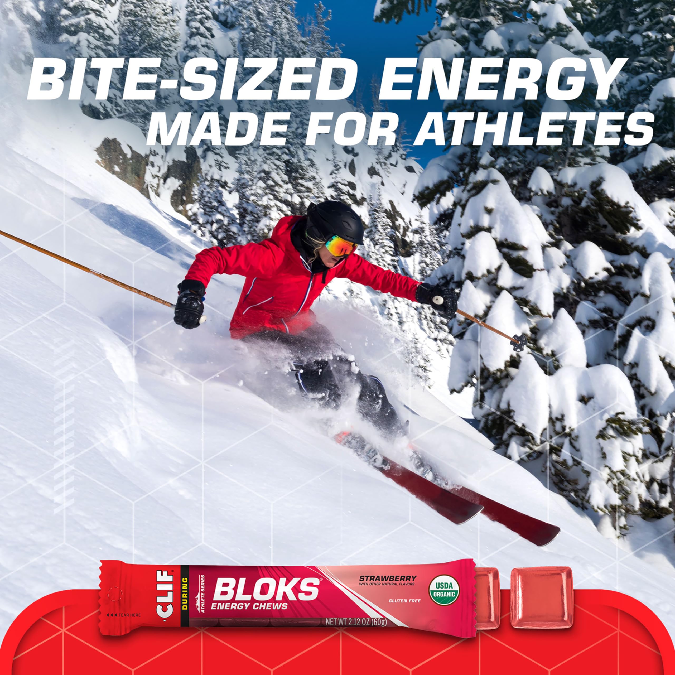 Clif Bloks Strawberry chews on bike during cycling sessions