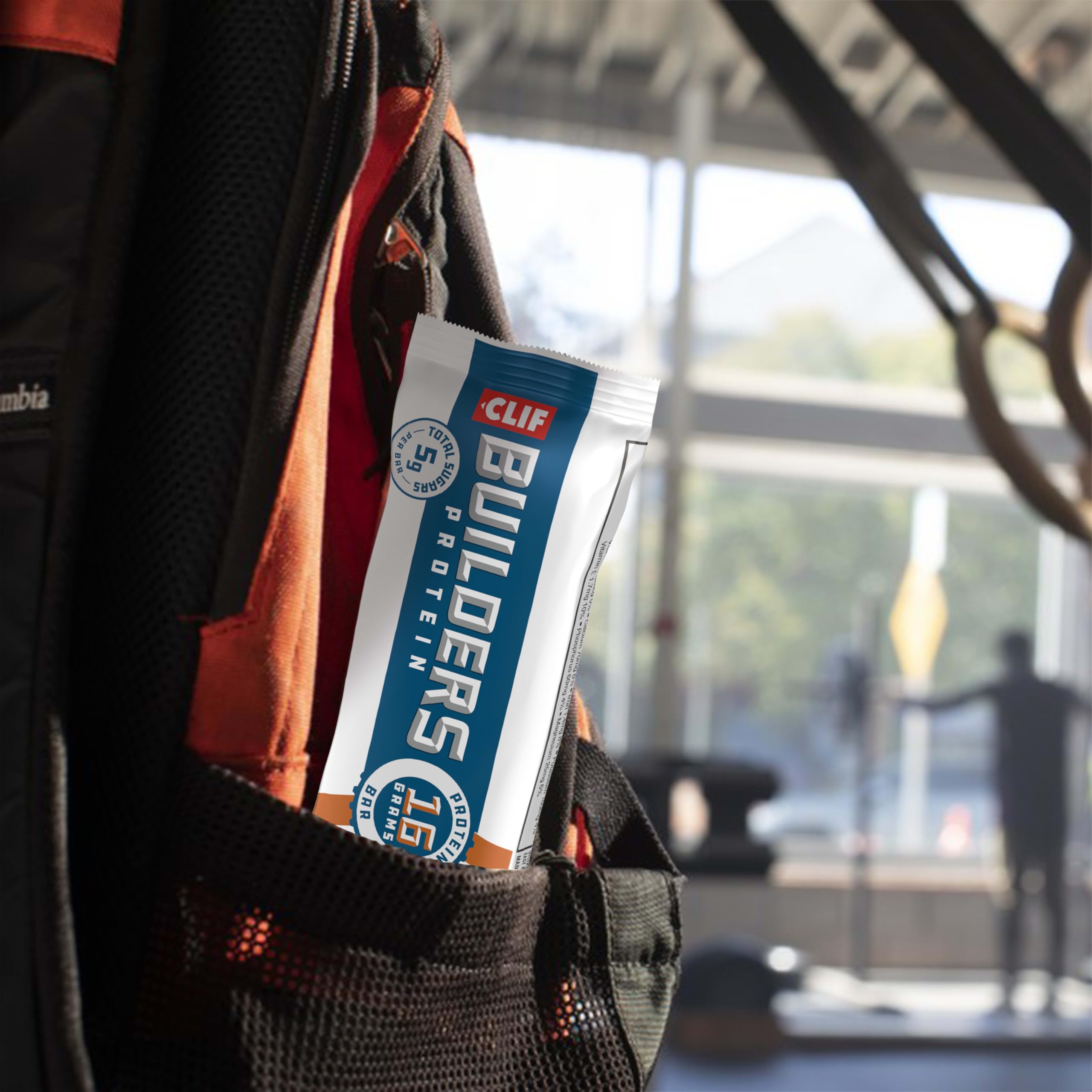 Individually wrapped CLIF BUILDERS Crispy bars for purse or bag