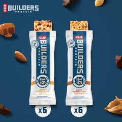 CLIF BUILDERS Crispy Peanut Butter Chocolate close-up showing rich bite