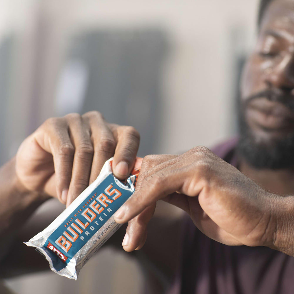 CLIF BUILDER'S packaging highlighting non-GMO ingredients