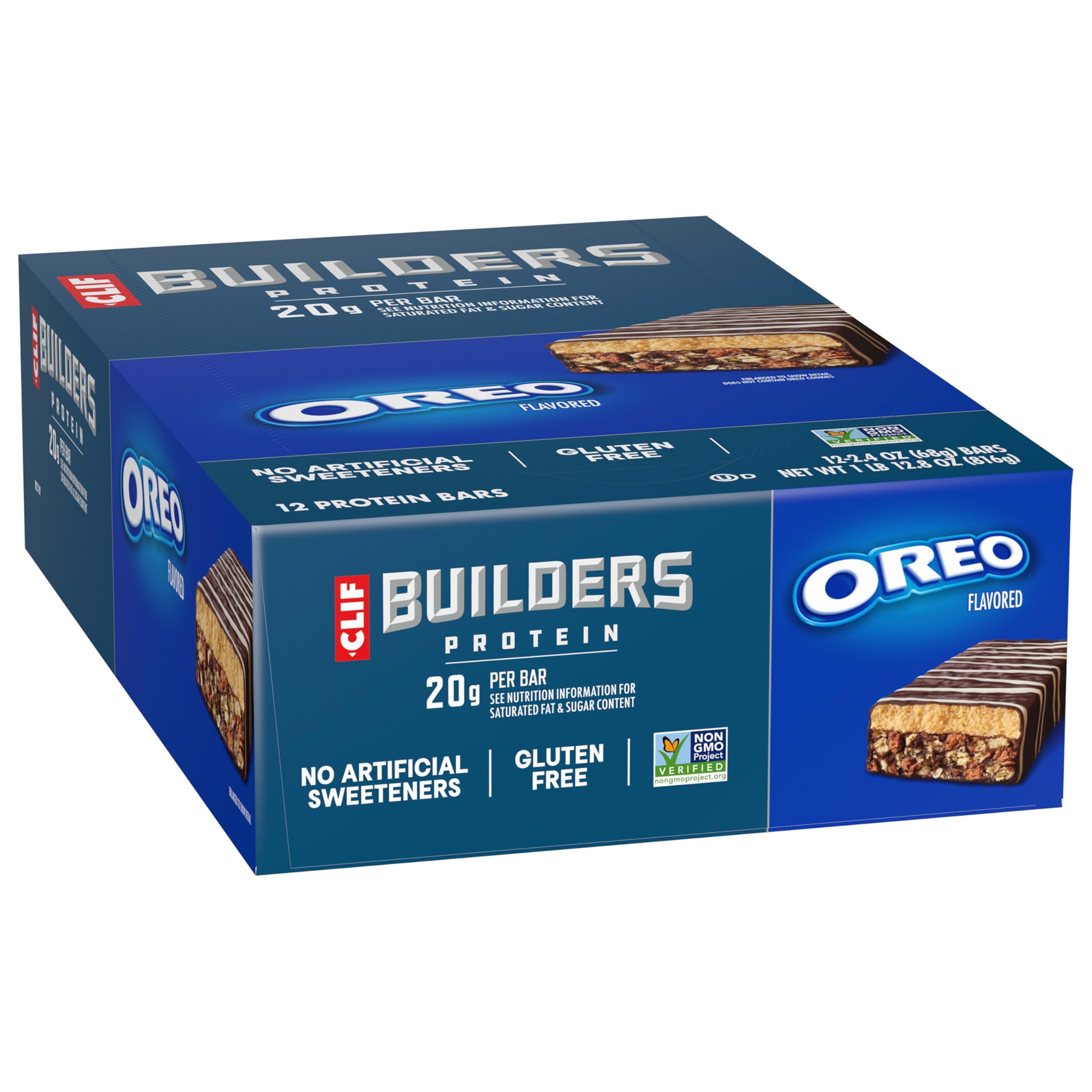 Oreo-inspired flavor with chocolate flavor and protein boost in CLIF BUILDERS bar