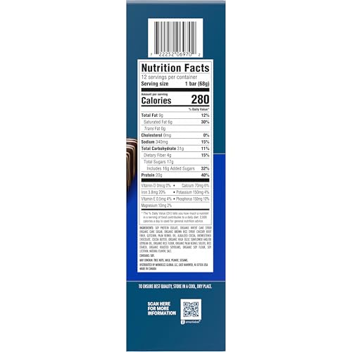 Nutrition panel on CLIF BUILDERS Oreo bar highlighting 20 g protein per serving