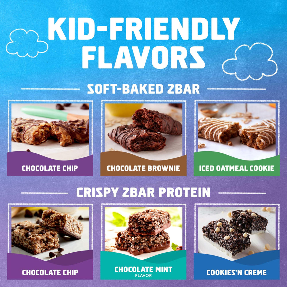 Clif Kid Zbar Protein bars crispy closeup emphasizing 5g protein per bar