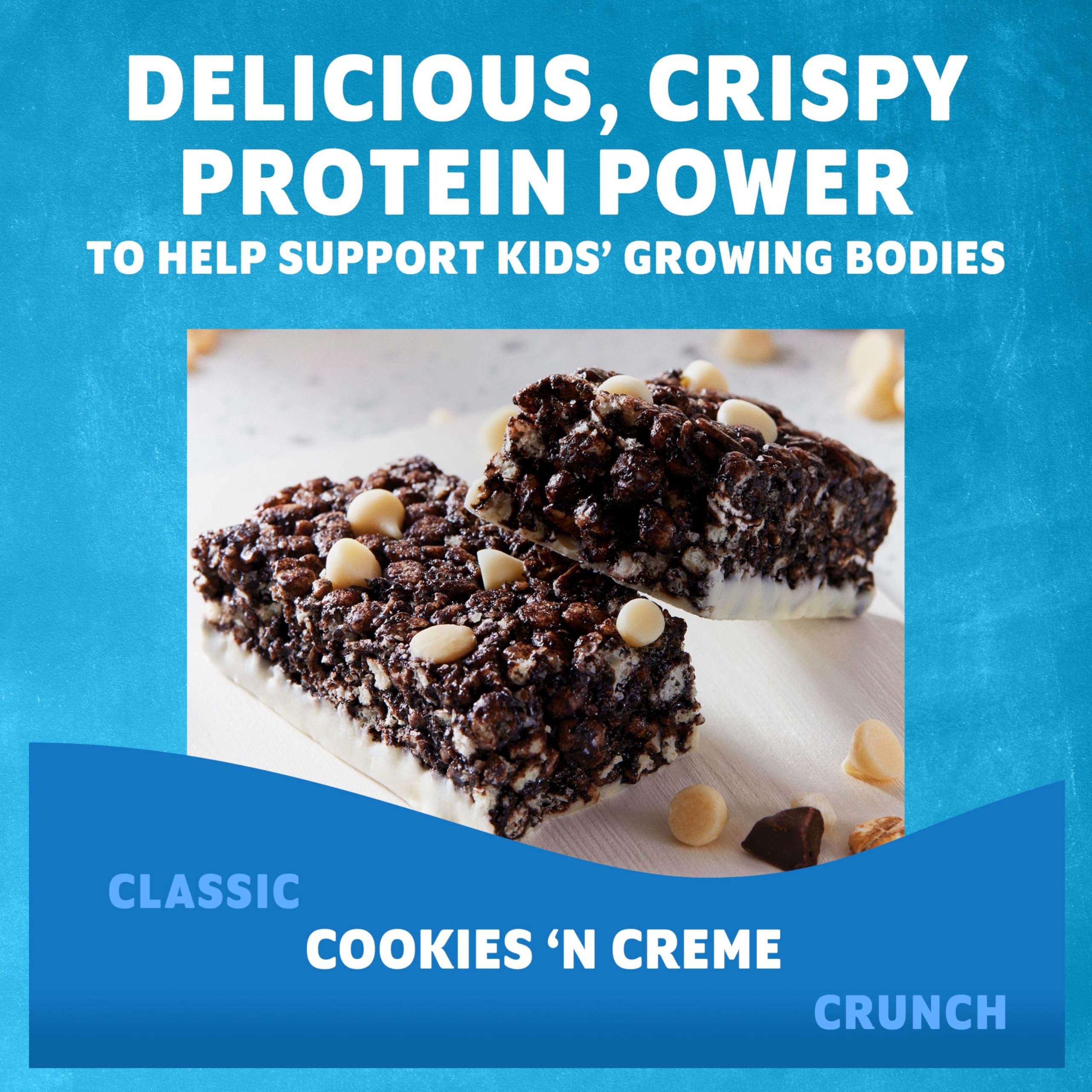 Five grams of protein per bar highlighted on Zbar Protein Cookies N Creme.