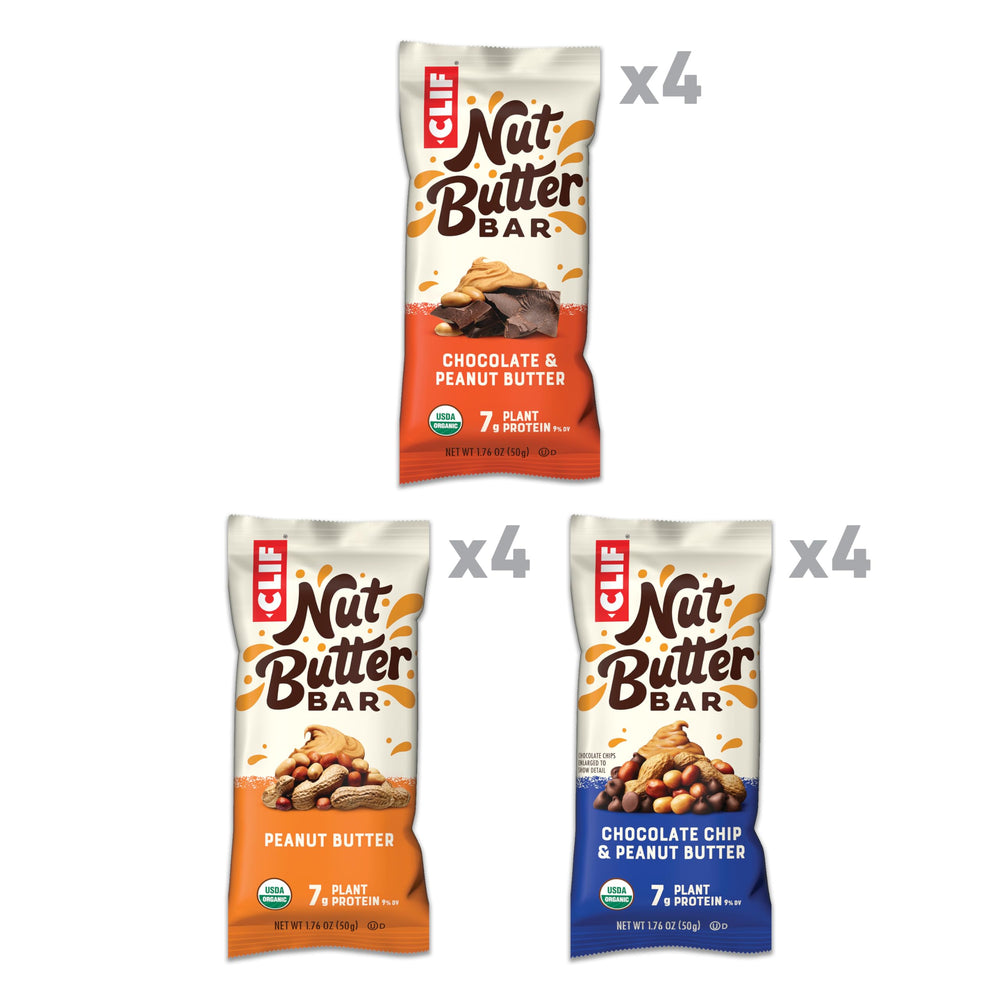 CLIF Nut Butter Bar packaging closeup; organic and non‑GMO labeling visible