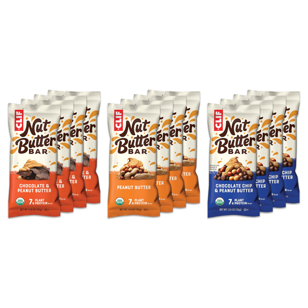 CLIF Nut Butter Bar variety pack chocolate peanut butter; on‑the‑go energy with rich flavor