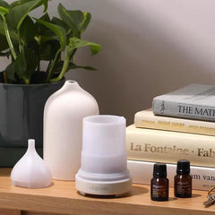 Cliganic White LED colors diffuser shows seven light options for mood lighting