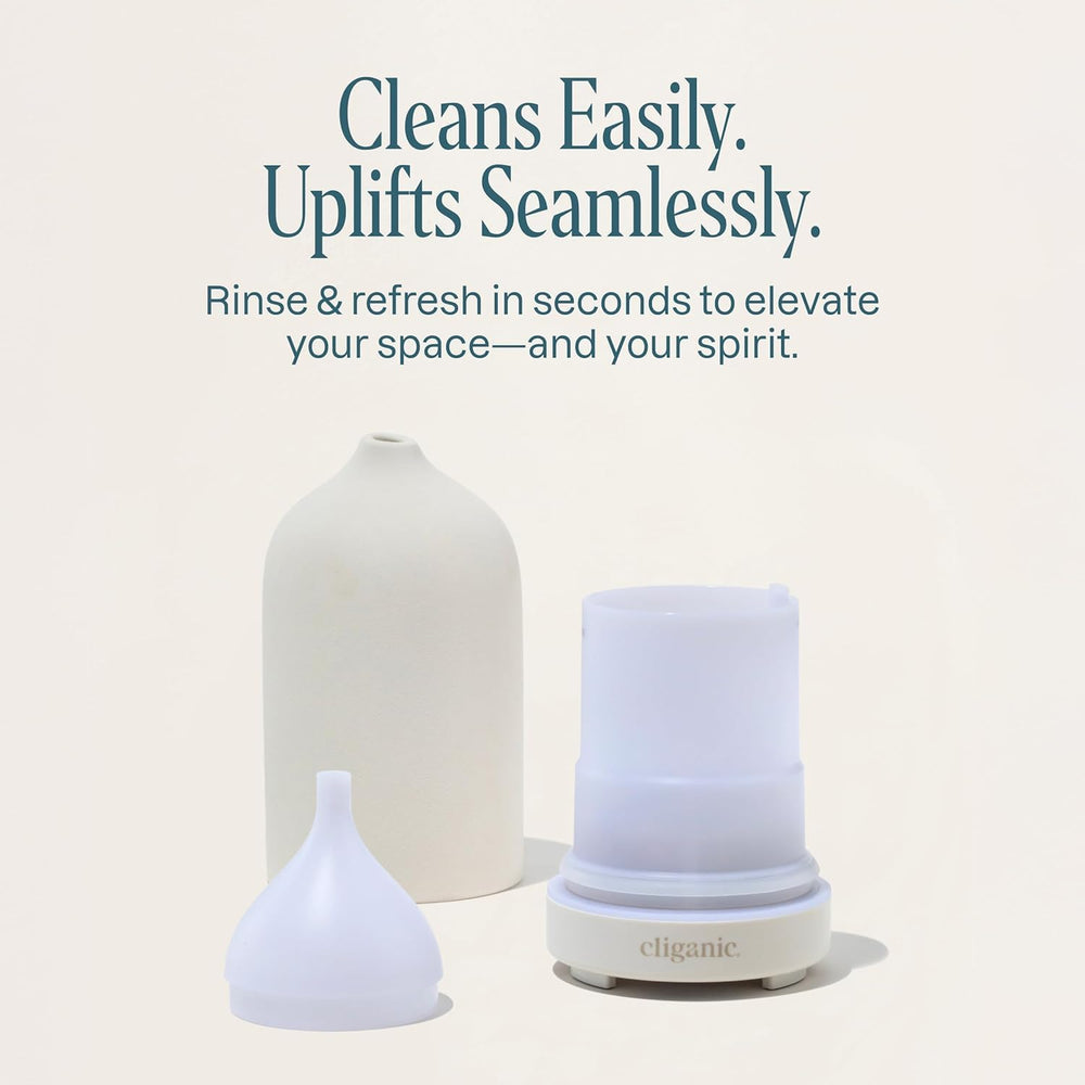 Cliganic White diffuser auto shut-off for safe, worry-free use