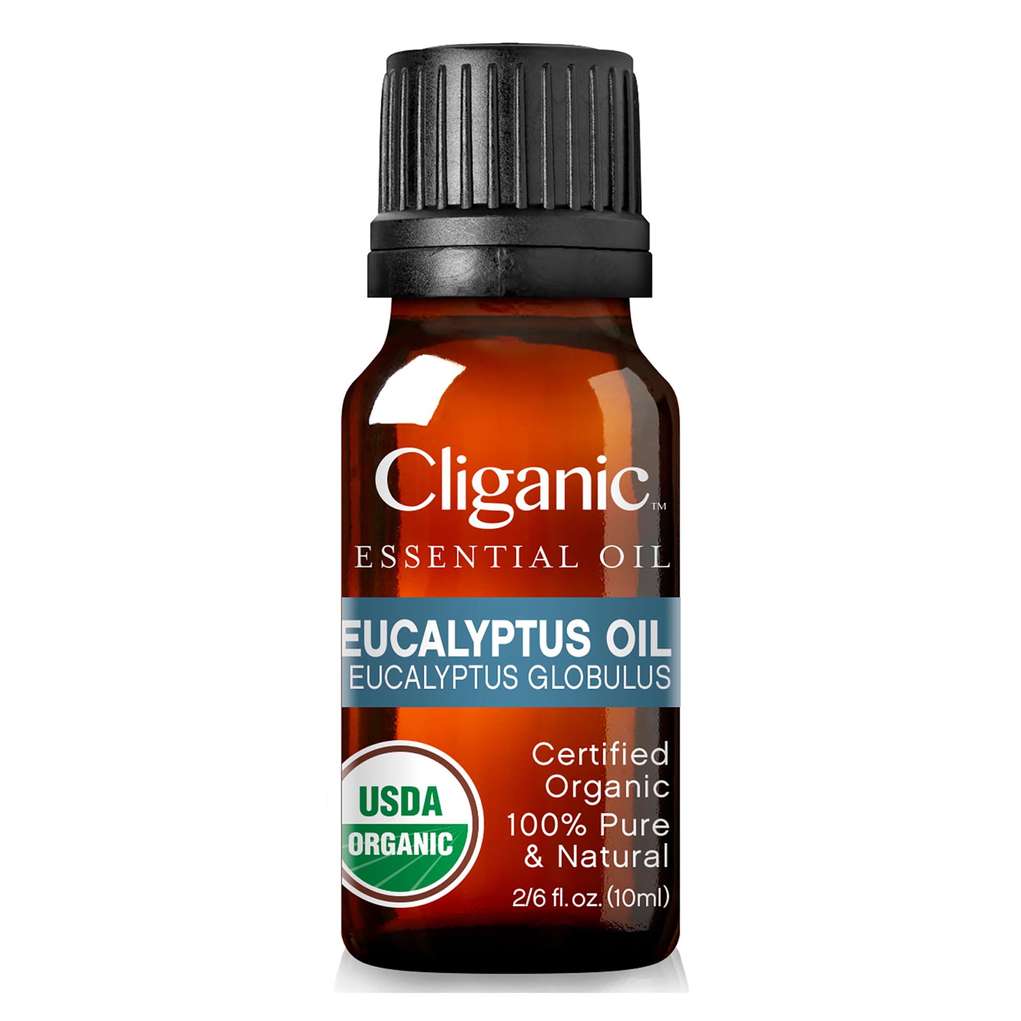 Cliganic Eucalyptus Oil dropper close up for precise use.