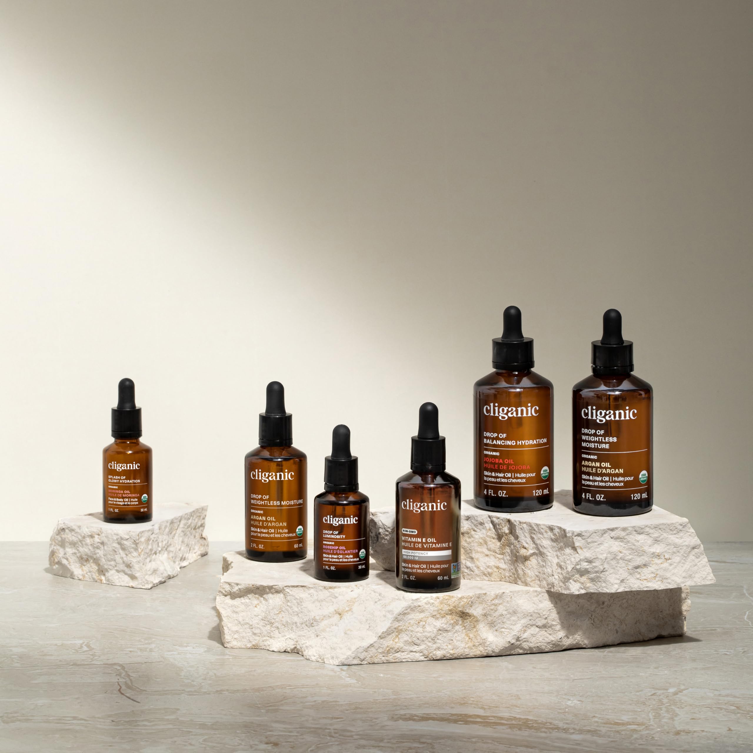 Cliganic Organic Lavender Essential Oil bottle with third-party purity badge for quality assurance.
