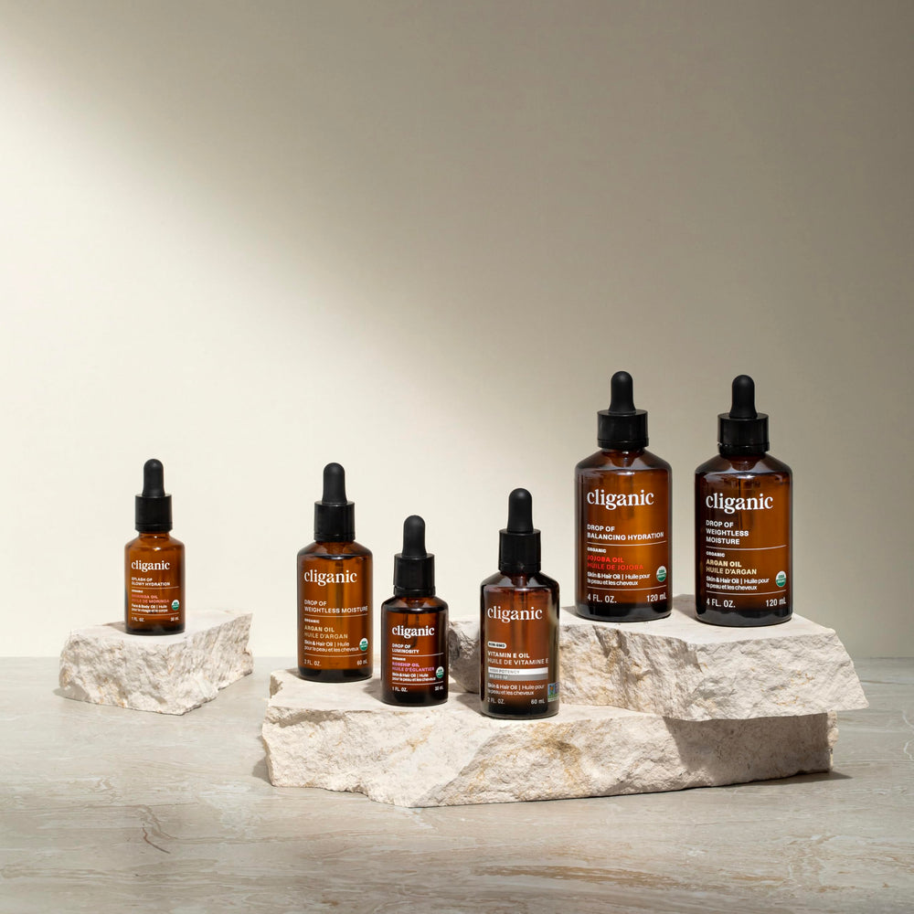 Cliganic Organic Lavender Essential Oil bottle with third-party purity badge for quality assurance.