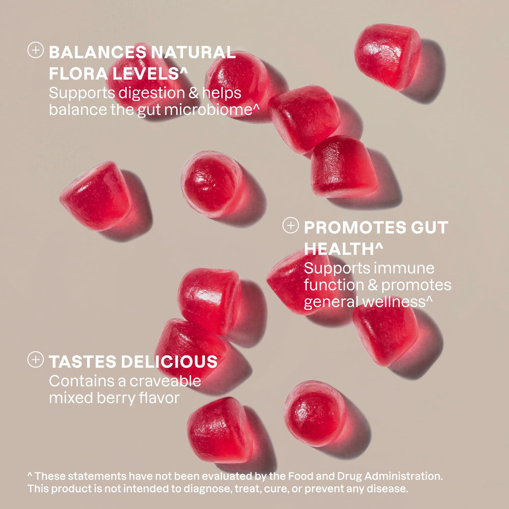 Cliganic sugar-free probiotics gummies vegan label highlights vegan-friendly formula.