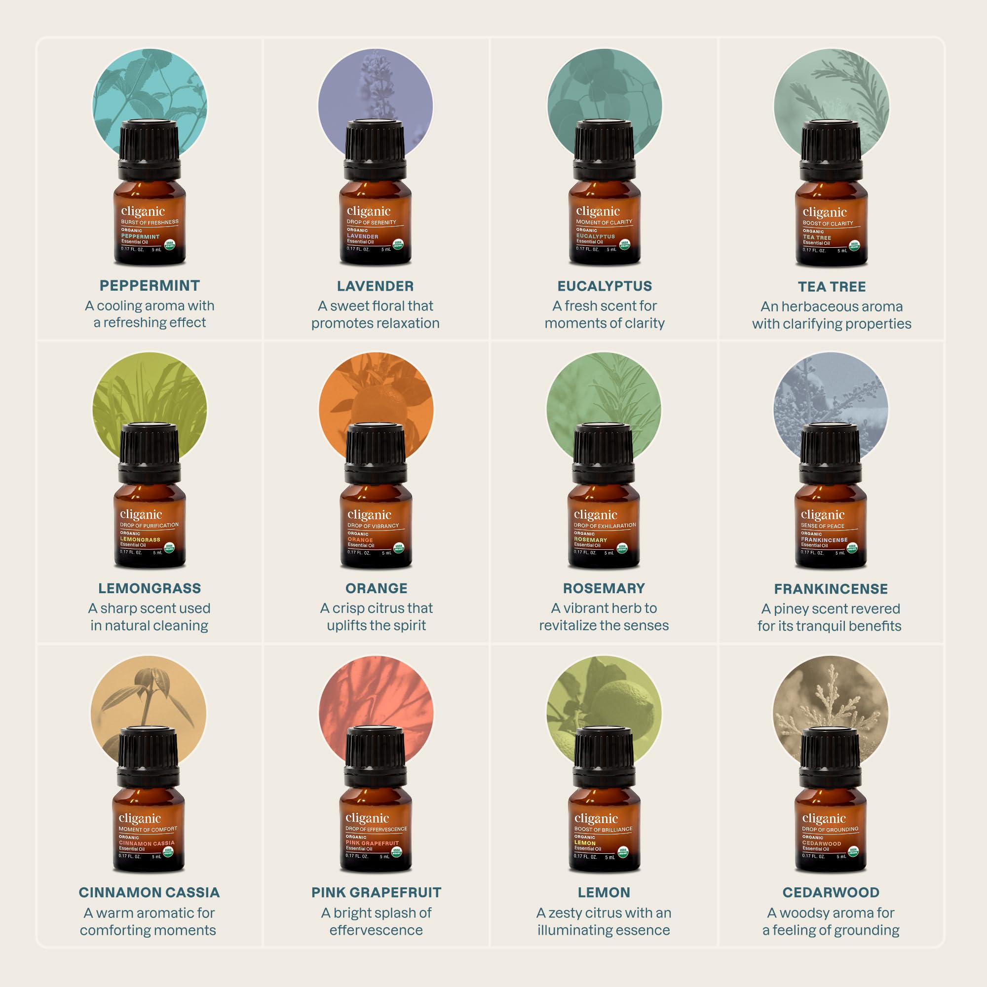 Cliganic tea tree oil bottle provides fresh aroma for DIY cleaners