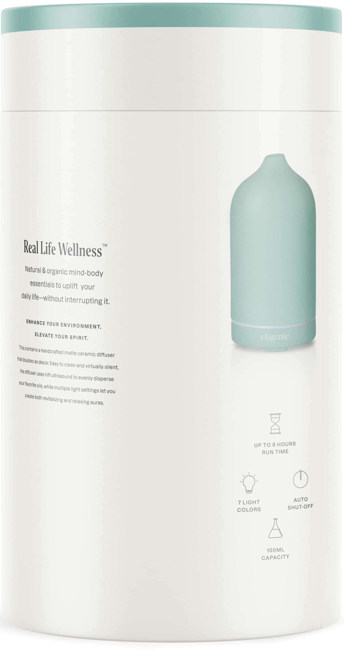 Cliganic ultrasonic diffuser, 100ml, for quiet aromatherapy in office spaces.