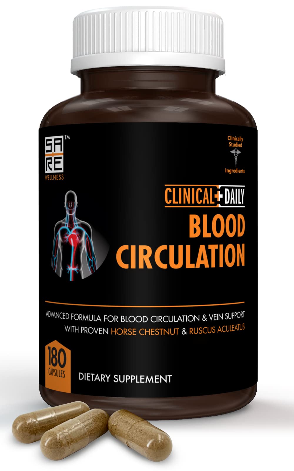 Clinical Daily blood circulation supplement bottle front supporting leg and vein comfort