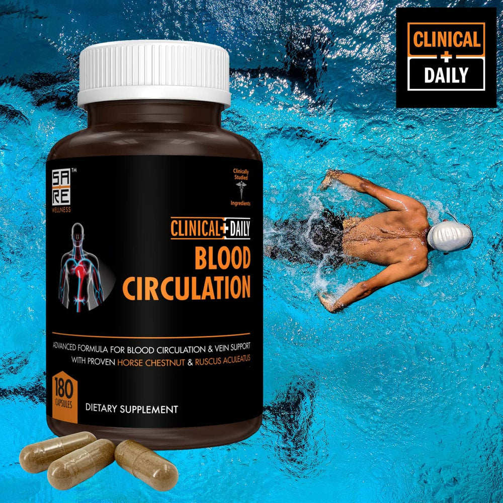 Clinical Daily blood circulation supplement bottle label—ingredient overview and venous support