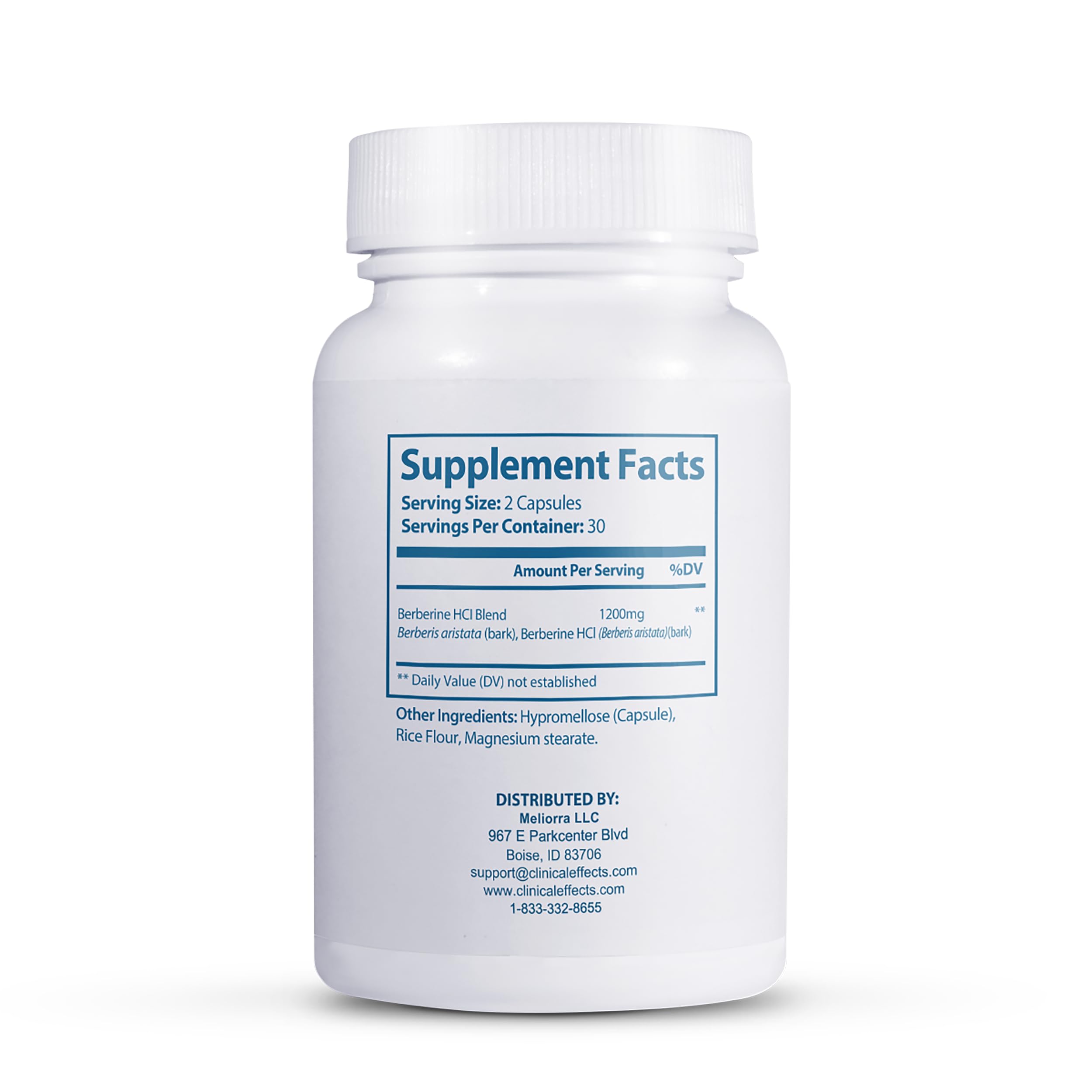 Clinical Effects Berberine HCL capsules close-up in vegan form