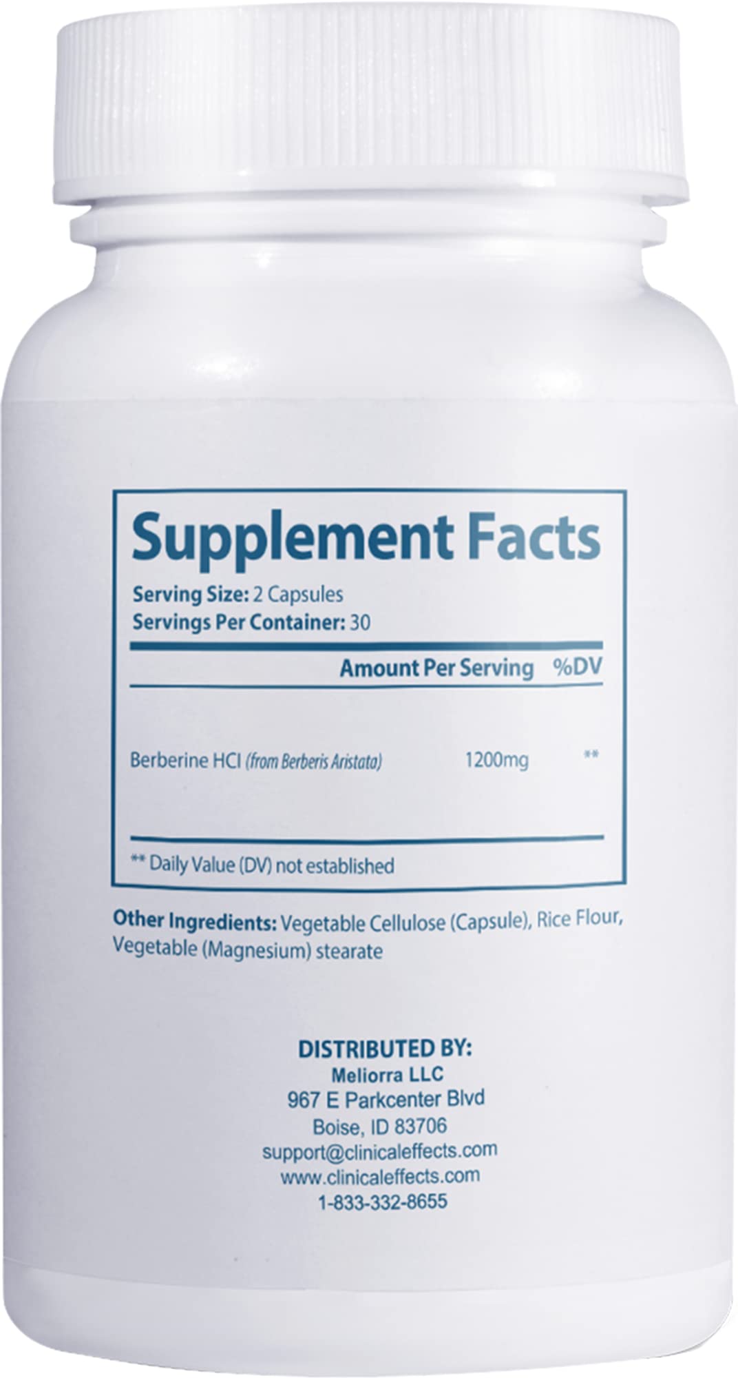 Clinical Effects Berberine HCL capsules close-up showing natural ingredients and potency